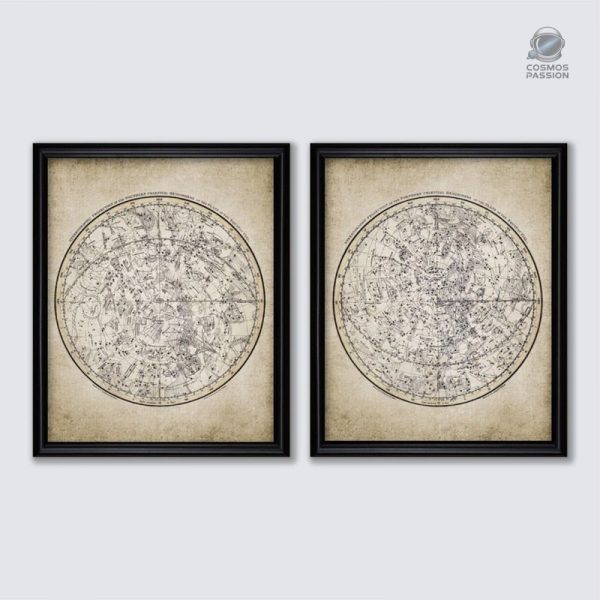 poster-carte-du-ciel-1 Posters cartes astronomiques du XIXe siècle