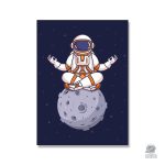Poster Astronaute en méditation dans un décor apaisant