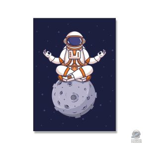 Poster Astronaute en méditation dans un décor apaisant