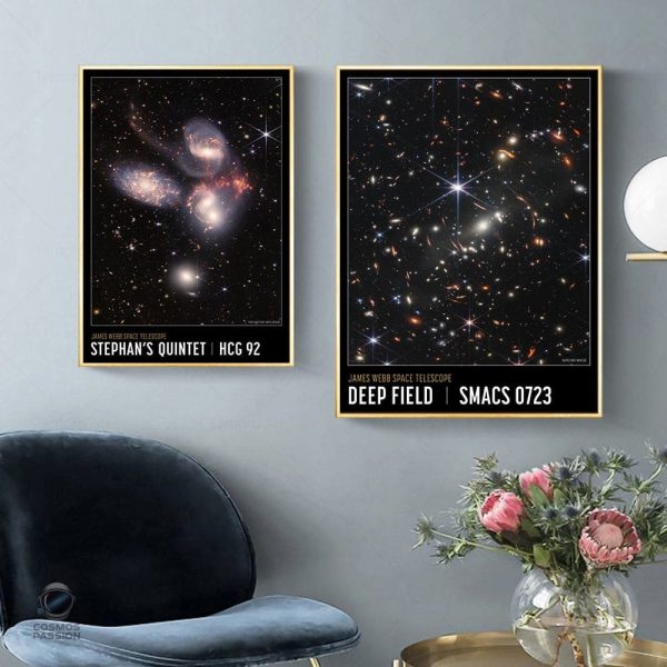 Affiche de l'espace, design James Webb, exploration cosmique