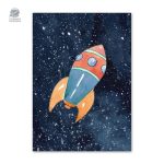 Poster décoratif de fusée pour une ambiance spatiale