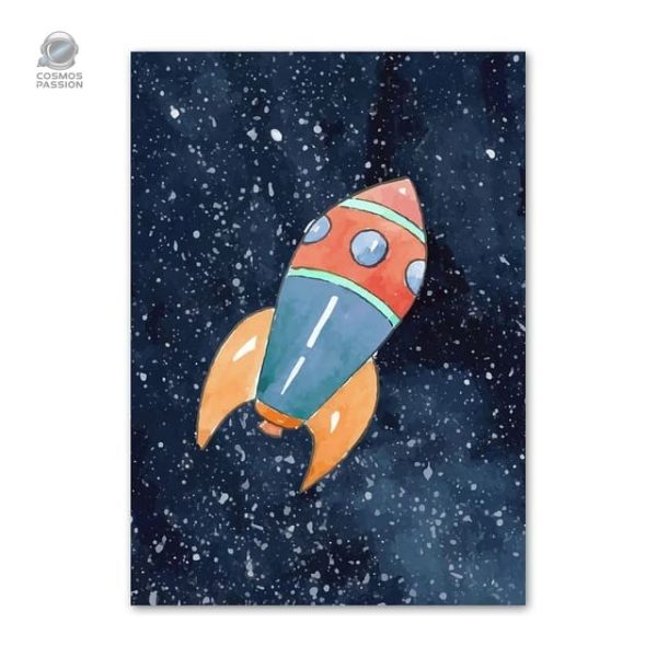 poster-enfant-fusee-1 Poster décoratif de fusée pour une ambiance spatiale
