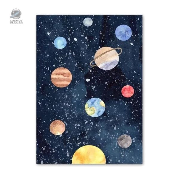 poster-enfant-planetes-systeme-solaire-1 Poster du Système solaire en peinture artistique