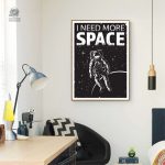 Affiche décorative astronaute avec message humoristique