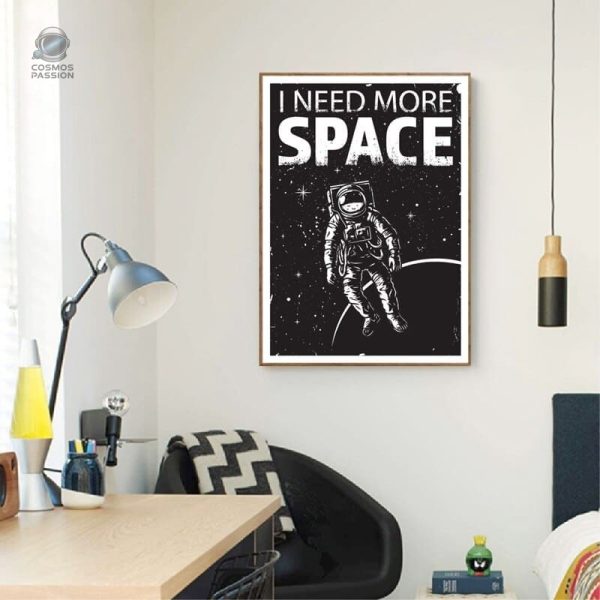 Affiche décorative astronaute avec message humoristique