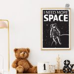Poster sur le thème de l'espace pour un intérieur cosmique