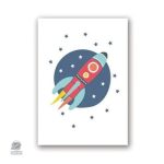 Poster de fusée coloré pour la décoration de chambre d'enfants