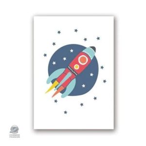 Poster de fusée coloré pour la décoration de chambre d'enfants