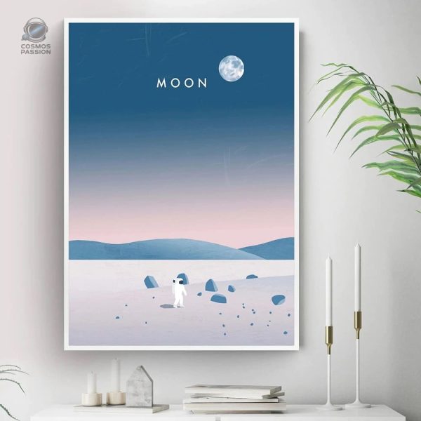 Poster décoratif de la surface de la Lune en illustration