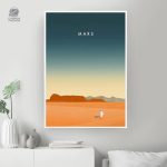 Poster Mars - Illustration décorative de la planète rouge