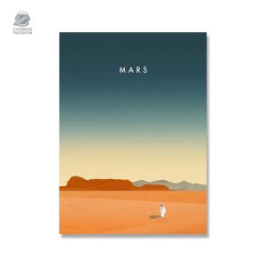 Décoration murale Mars - Illustration stylisée de la planète