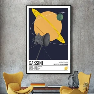 Poster Cassini-Huygens pour décoration spatiale