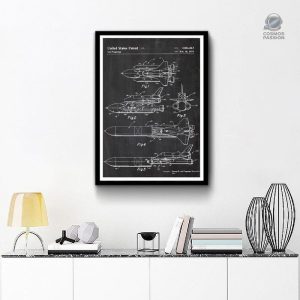 Affiche artistique de navette spatiale, thème astronomie