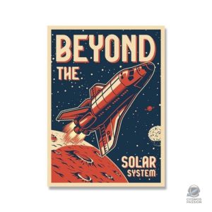 Poster vintage de navette spatiale pour décoration intérieure