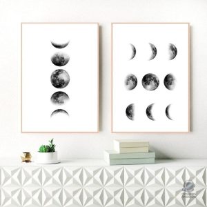 Posters phases de la lune pour décoration murale