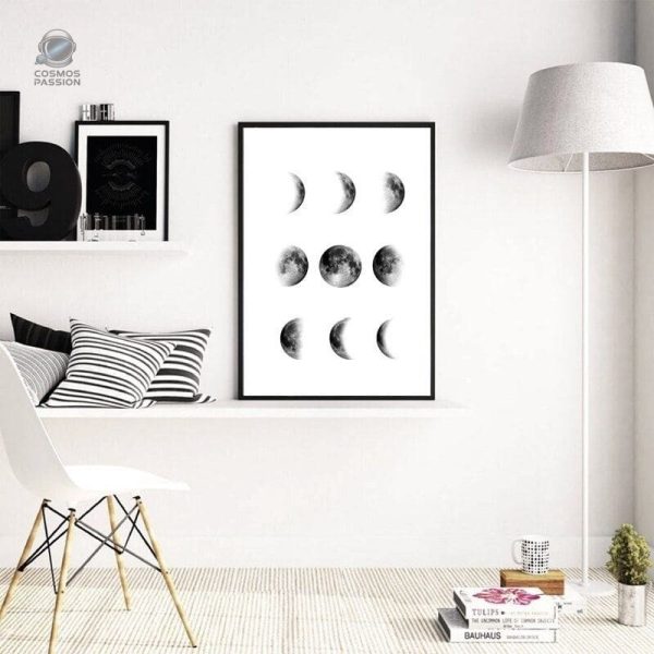 Affiche des phases de la lune pour passionnés d'astronomie