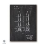 Poster de plan de fusée illustré dans le thème spatial