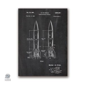 Poster de plan de fusée illustré dans le thème spatial