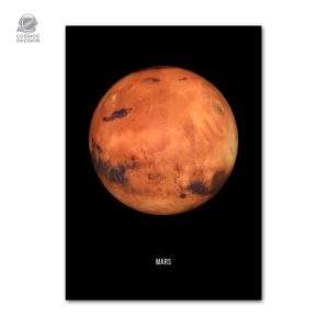 Poster décoratif représentant la planète Mars