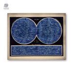 Affiche d'astronomie avec carte des étoiles