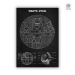 Poster étoile de la mort avec plans détaillés