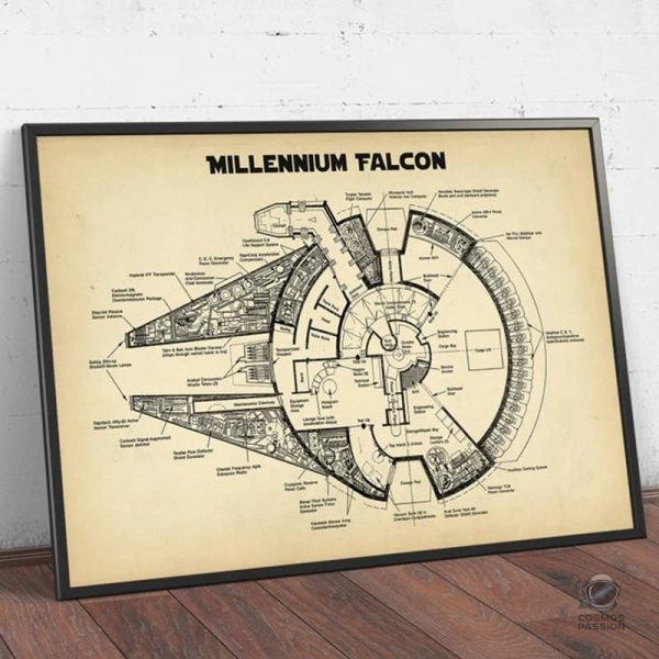 Design du Faucon Millenium en poster
