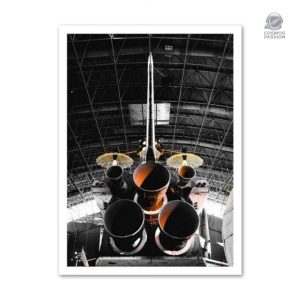 Poster navette spatiale en design rétro pour décorer votre espace.