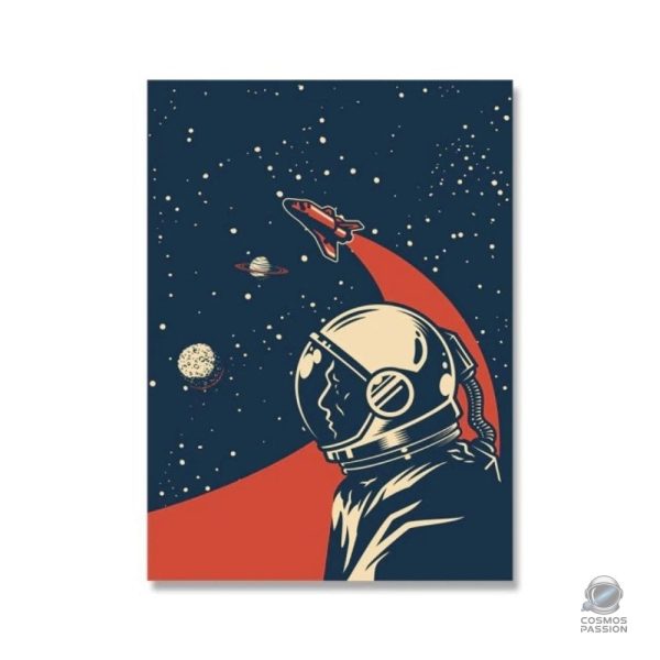 poster-retro-astronaute-1 Poster rétro d'un astronaute pour décoration murale