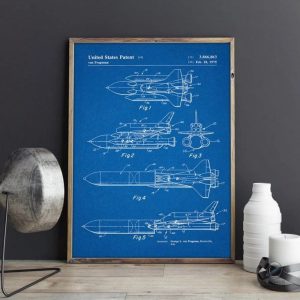 Poster espace, illustration de la navette américaine