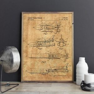 Affiche navette spatiale, art mural cosmique