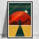 Poster rétro de Phobos et Deimos pour décoration spatiale