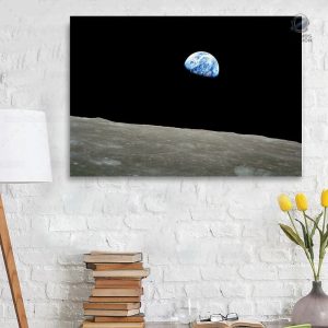 Affiche artistique de la Terre depuis la Lune, design unique