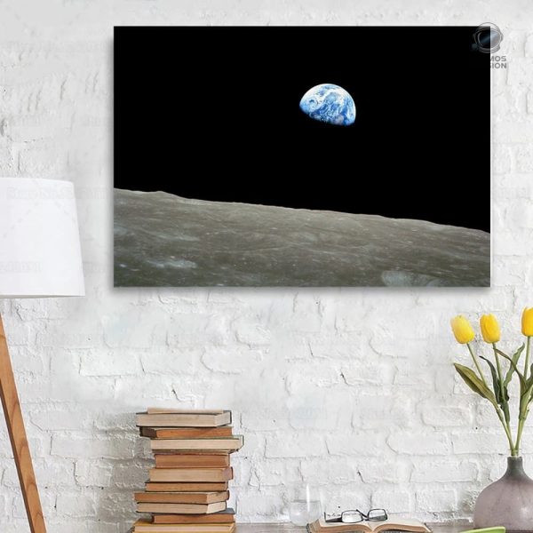 Affiche artistique de la Terre depuis la Lune, design unique