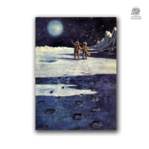 Poster Vintage Exploration Lunaire avec design inspirant de l'espace