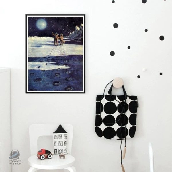 Affiche rétro sur l'exploration lunaire pour décorer votre intérieur