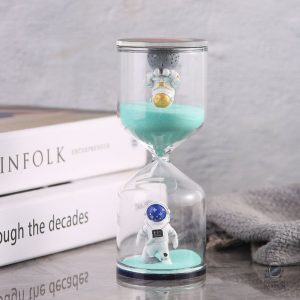 Décoration astronaute : sablier coloré en verre