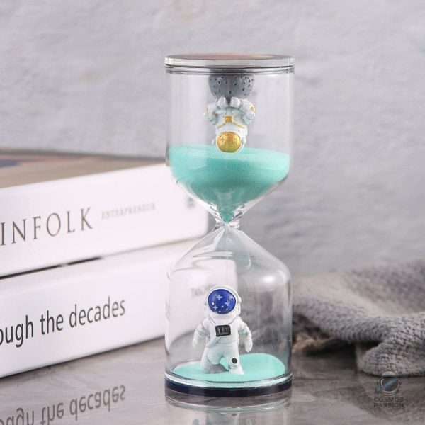Décoration astronaute : sablier coloré en verre