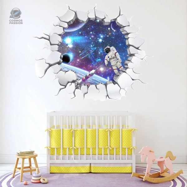 sticker-effet-3d-espace-1 Sticker 3D mural représentant l'espace et les galaxies