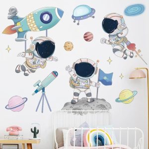 Stickers Astronautes pour décoration murale spatiale