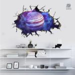 Sticker mural 3D représentant la planète Jupiter dans l'espace
