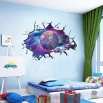 Sticker mural 3D représentant la planète Mercure dans l'espace
