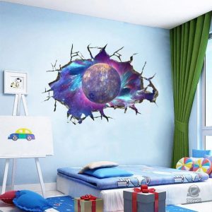 Sticker mural 3D représentant la planète Mercure dans l'espace