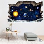 Sticker Mural 3D représentant le Système Solaire