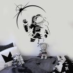 Sticker mural représentant un astronaute pour décoration intérieure