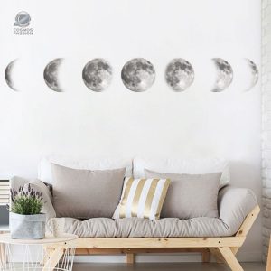 Stickers muraux représentant les phases de la lune