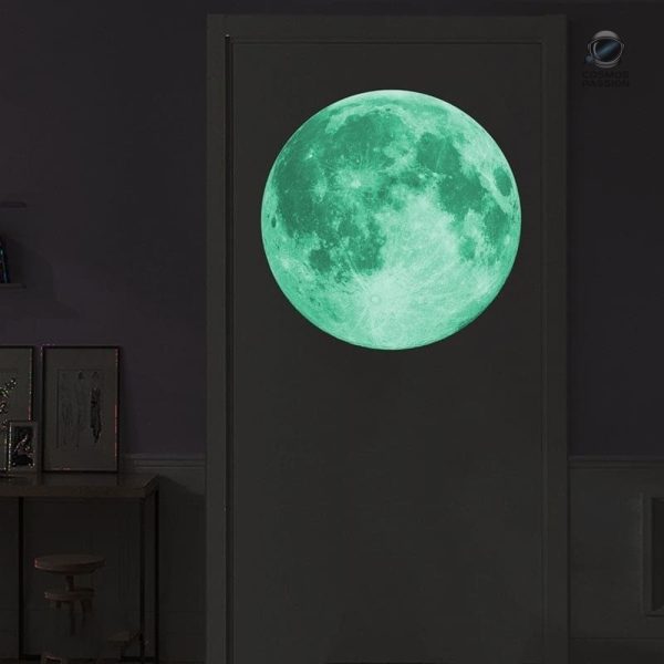 Sticker décoratif lune phosphorescent, idéal pour la nuit