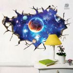 Sticker Planètes sur Fond Spatial pour décoration intérieure