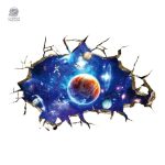 Autocollants de planètes colorées sur un fond étoilé