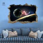Autocollant chambre sur l'univers et les constellations