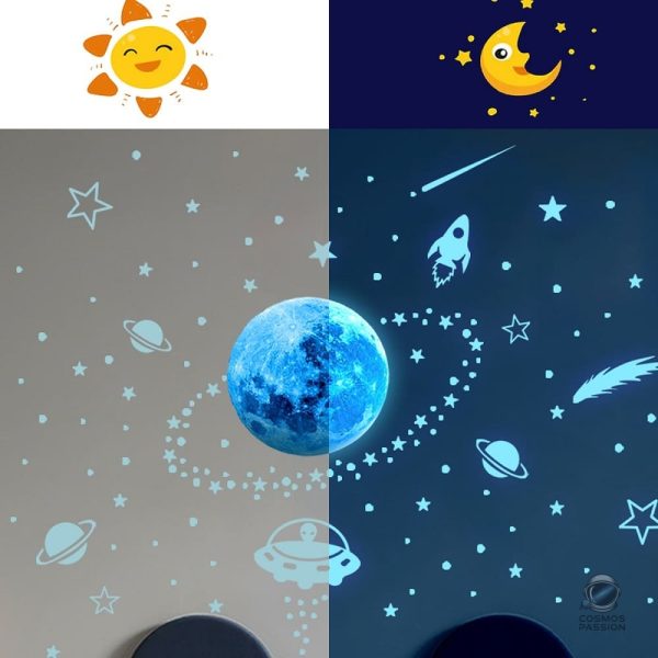 Étoiles et planètes adhésives pour une ambiance spatiale